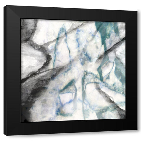 Granite Cool II Black Modern Wood Framed Art Print with Double Matting by Franklin