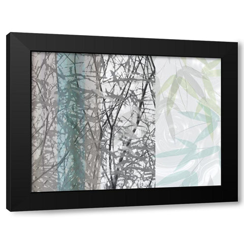 Silver Leaf Black Modern Wood Framed Art Print with Double Matting by Franklin
