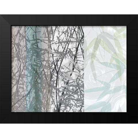 Silver Leaf Black Modern Wood Framed Art Print by Franklin