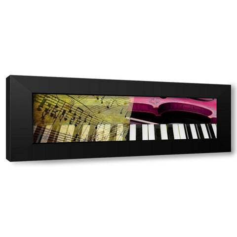 Hi Note II Black Modern Wood Framed Art Print with Double Matting by Franklin