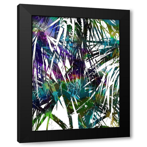 Palm Abstract I Black Modern Wood Framed Art Print with Double Matting by Franklin