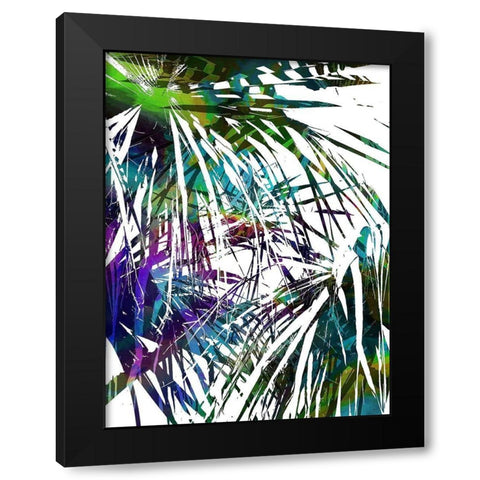 Palm Abstract II Black Modern Wood Framed Art Print with Double Matting by Franklin