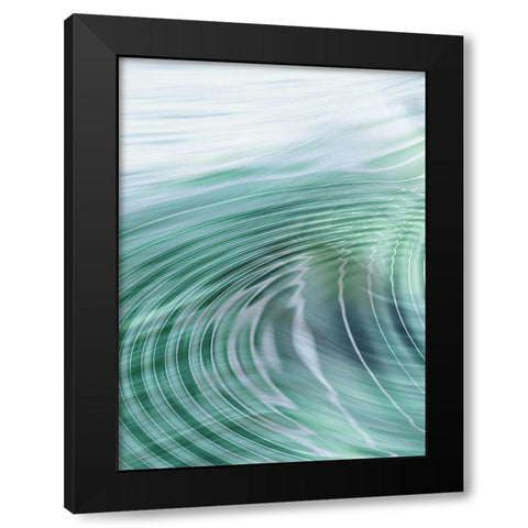 Movement I Teal Black Modern Wood Framed Art Print with Double Matting by Franklin