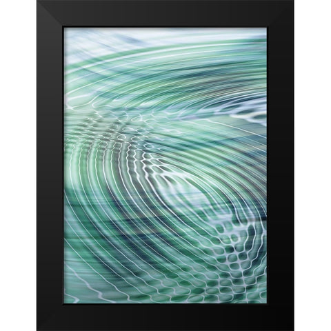 Movement II Teal Black Modern Wood Framed Art Print by Franklin