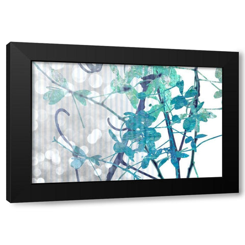 Branch In Blue I Black Modern Wood Framed Art Print with Double Matting by Franklin