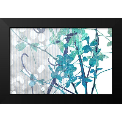 Branch In Blue I Black Modern Wood Framed Art Print by Franklin