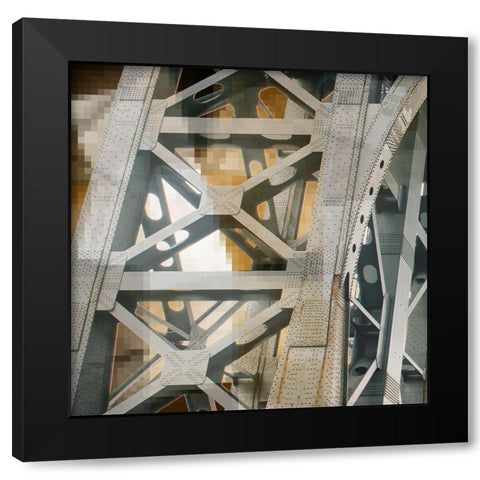 Bridgework I Black Modern Wood Framed Art Print with Double Matting by Franklin