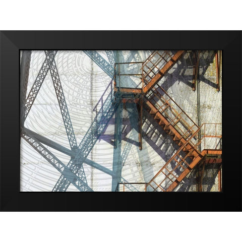 Fire Escape Black Modern Wood Framed Art Print by Franklin