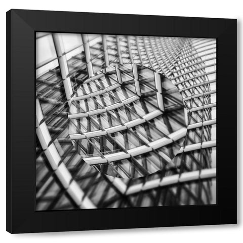 Urban Sphere I Black Modern Wood Framed Art Print with Double Matting by Franklin