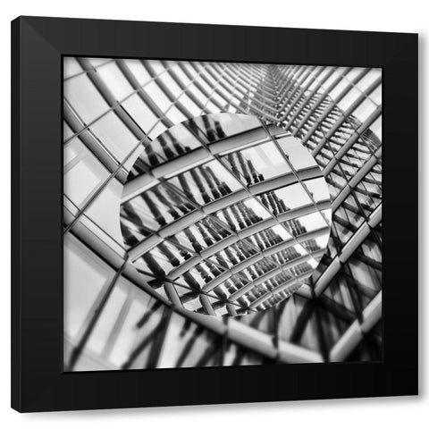 Urban Sphere III Black Modern Wood Framed Art Print with Double Matting by Franklin