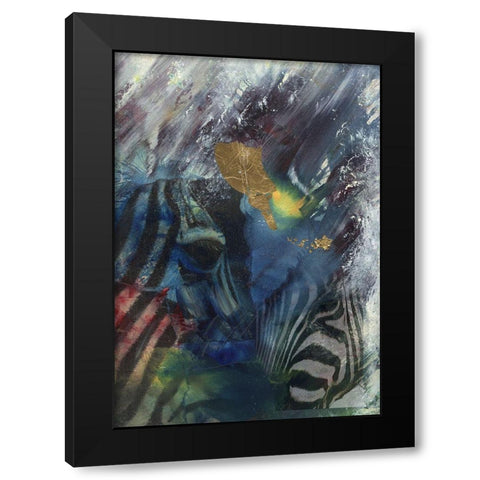 African Eyes Black Modern Wood Framed Art Print with Double Matting by Simons
