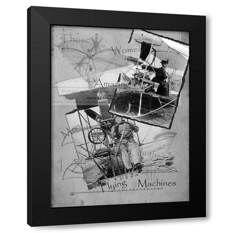 Amazing Machines Black Modern Wood Framed Art Print by Simons
