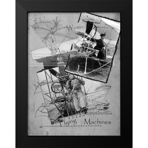 Amazing Machines Black Modern Wood Framed Art Print by Simons
