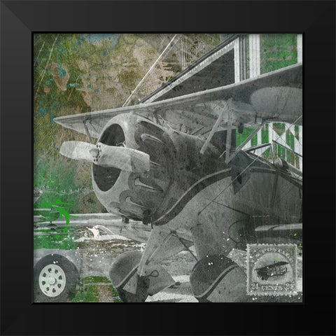 Aviation Earth I Black Modern Wood Framed Art Print by Simons