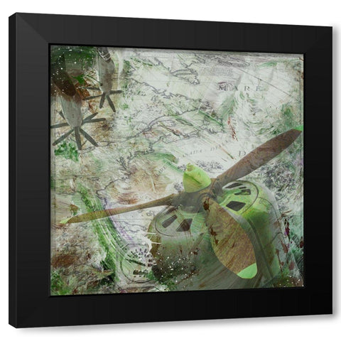 Aviation Earth II Black Modern Wood Framed Art Print with Double Matting by Simons