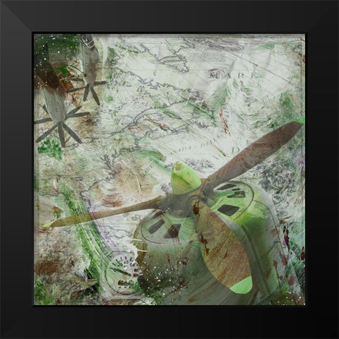 Aviation Earth II Black Modern Wood Framed Art Print by Simons