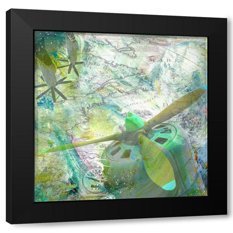 Aviation II Black Modern Wood Framed Art Print with Double Matting by Simons