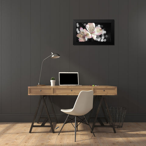 Bubbly in Pink Black Modern Wood Framed Art Print by Simons
