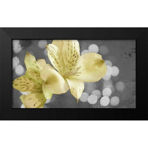 Bubbly in Yellow Black Modern Wood Framed Art Print by Simons