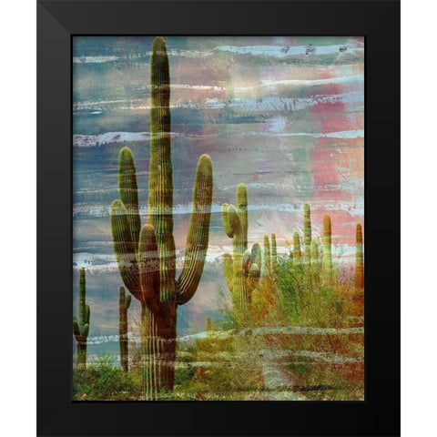 Cactus Landscape I Black Modern Wood Framed Art Print by Simons