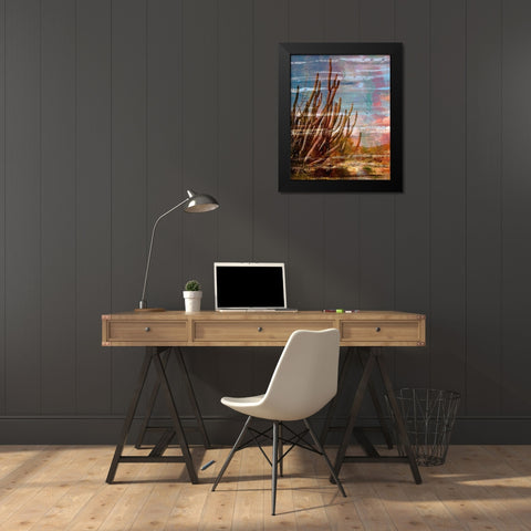 Cactus Landscape II Black Modern Wood Framed Art Print by Simons