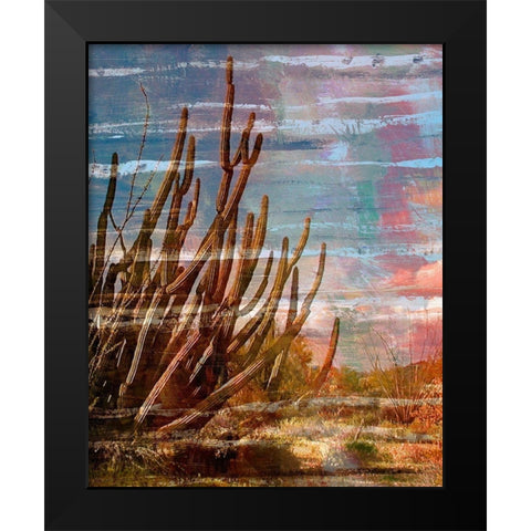 Cactus Landscape II Black Modern Wood Framed Art Print by Simons