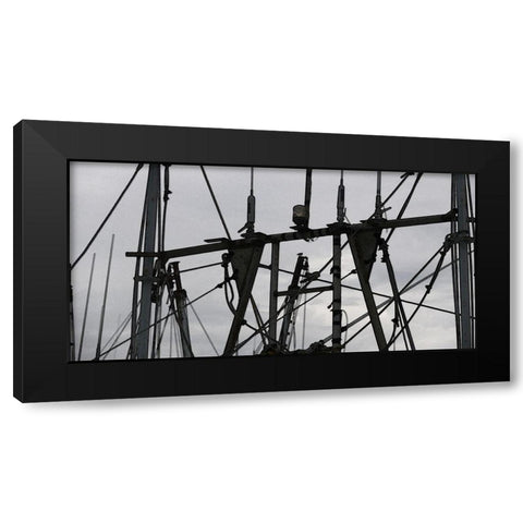 Convergent I Black Modern Wood Framed Art Print with Double Matting by Simons