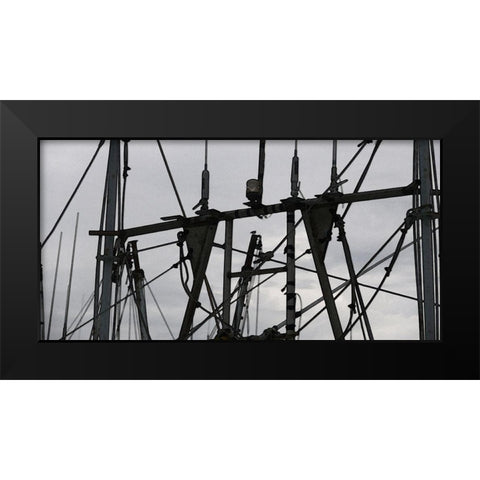 Convergent I Black Modern Wood Framed Art Print by Simons
