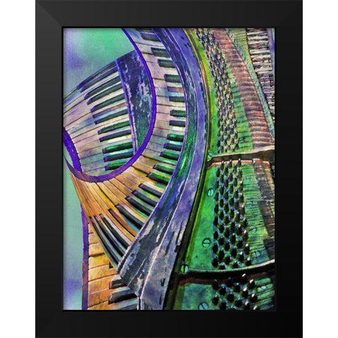 Fats Black Modern Wood Framed Art Print by Simons