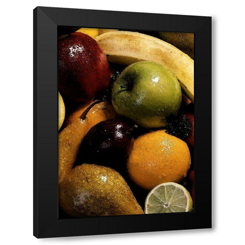 Fruties II Black Modern Wood Framed Art Print with Double Matting by Simons