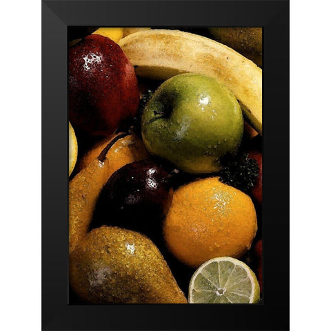 Fruties II Black Modern Wood Framed Art Print by Simons