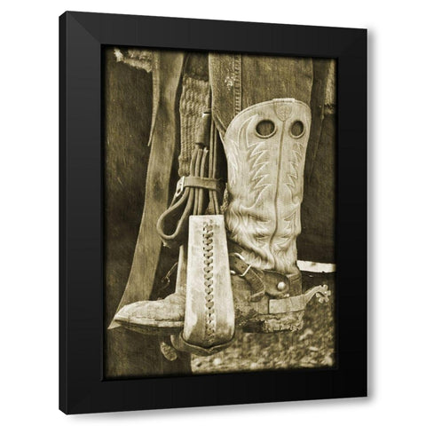 Giddy Up Black Modern Wood Framed Art Print with Double Matting by Simons