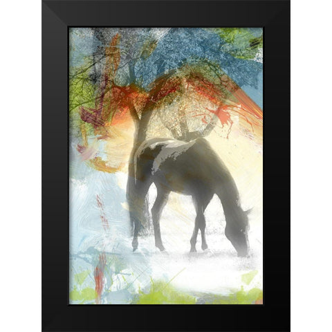 Grazin Black Modern Wood Framed Art Print by Simons