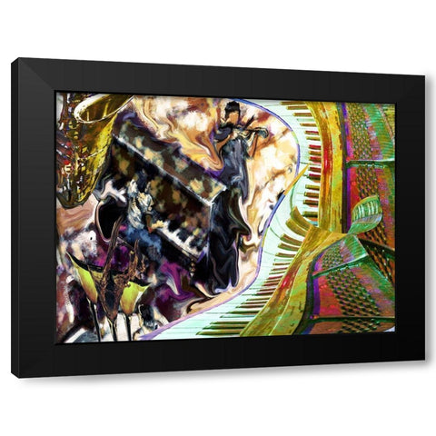 Honky Tonk Black Modern Wood Framed Art Print with Double Matting by Simons