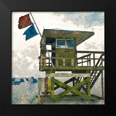 On Guard Black Modern Wood Framed Art Print by Simons