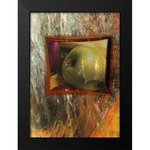 Painted Fruit I Black Modern Wood Framed Art Print by Simons