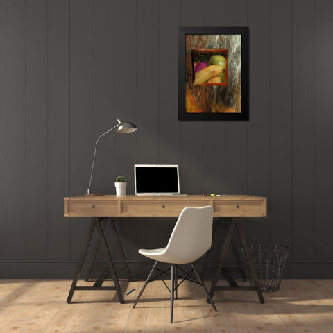 Painted Fruit II Black Modern Wood Framed Art Print by Simons