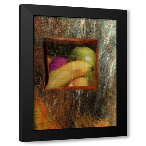 Painted Fruit II Black Modern Wood Framed Art Print with Double Matting by Simons