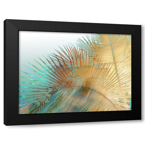 Painted Palm I Black Modern Wood Framed Art Print with Double Matting by Simons