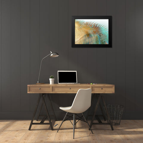 Painted Palm II Black Modern Wood Framed Art Print by Simons