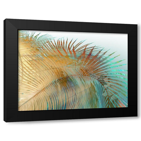 Painted Palm II Black Modern Wood Framed Art Print with Double Matting by Simons