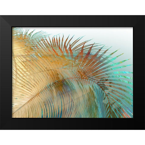 Painted Palm II Black Modern Wood Framed Art Print by Simons