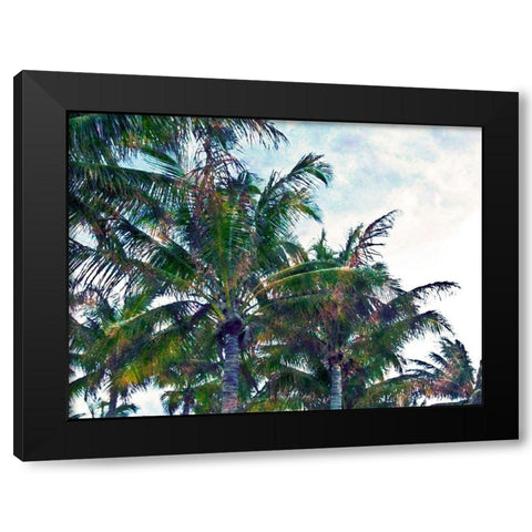 Palmtastic Black Modern Wood Framed Art Print with Double Matting by Simons