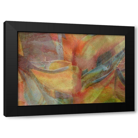 Paradise Abstraction Black Modern Wood Framed Art Print with Double Matting by Simons