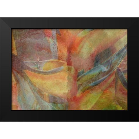 Paradise Abstraction Black Modern Wood Framed Art Print by Simons