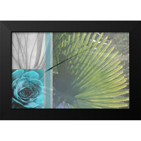 Plumage Cool II Black Modern Wood Framed Art Print by Simons