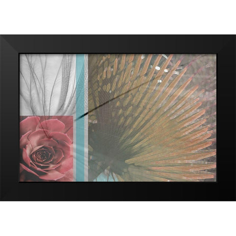 Plumage Warm I Black Modern Wood Framed Art Print by Simons