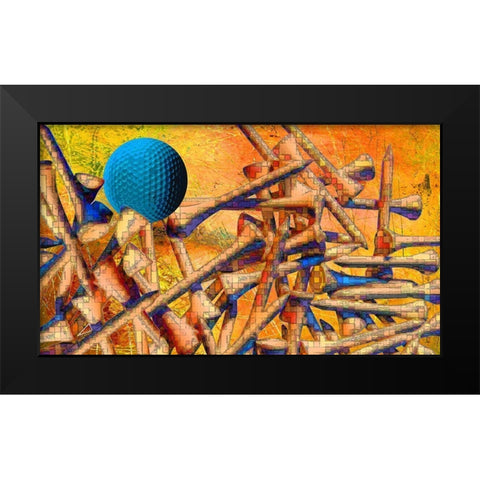 Teed Up I Black Modern Wood Framed Art Print by Simons