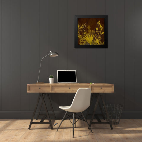 Wildflower Garden III Black Modern Wood Framed Art Print by Simons