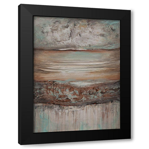 A Contours Black Modern Wood Framed Art Print with Double Matting by Hinz